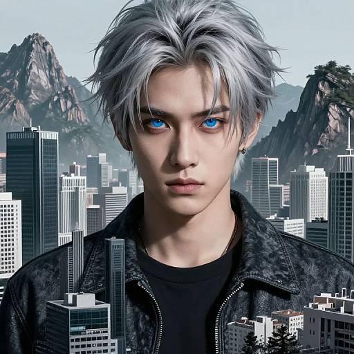 Enigmatic Blue-Eyed Urban Mystic