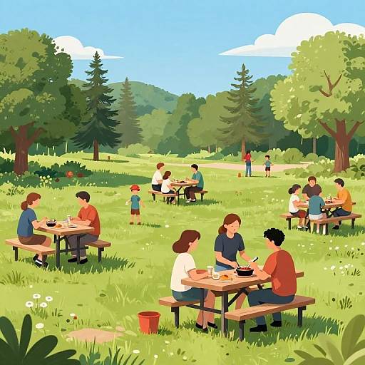 Summer Company Picnic in Park