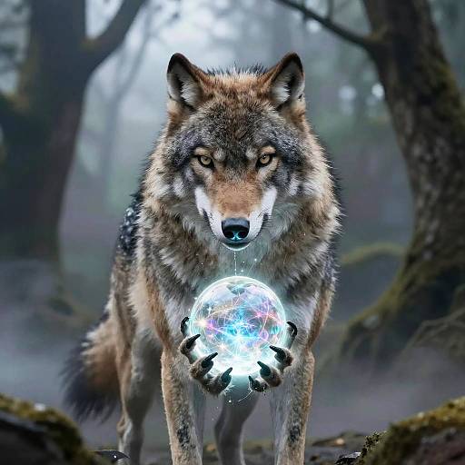 Mystical Sexy Furry Wolf with Orb