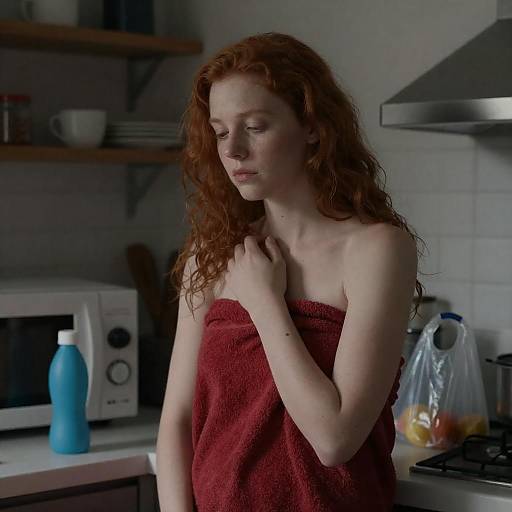 Solitude in a Dimly Lit Kitchen