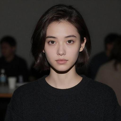 Portrait of a Young Woman in Dim Light