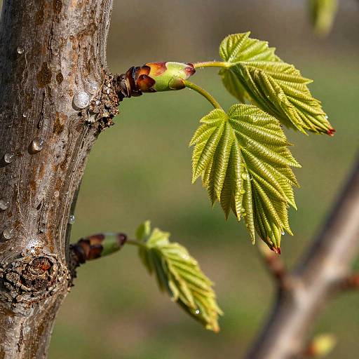 Springtime Ahorn Tree Sap Close-Up