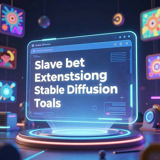 Cyberpunk AI Tools Holographic Display