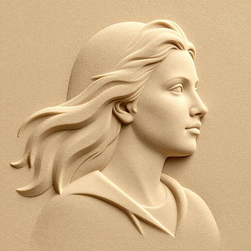 Detailed Sand Sculpture Woman Portrait