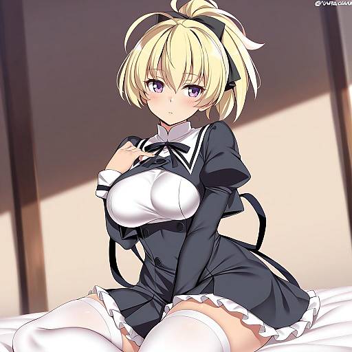 Illustration of Andou tazusa, assault lily in the style of Kanachirou