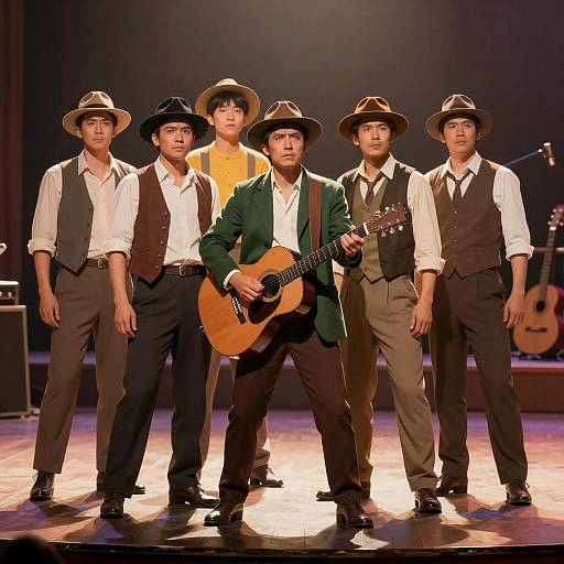 Vintage Music Scene Movie Poster Illustration