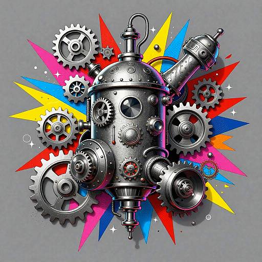 Steampunk Comic Book Kaleidoscope