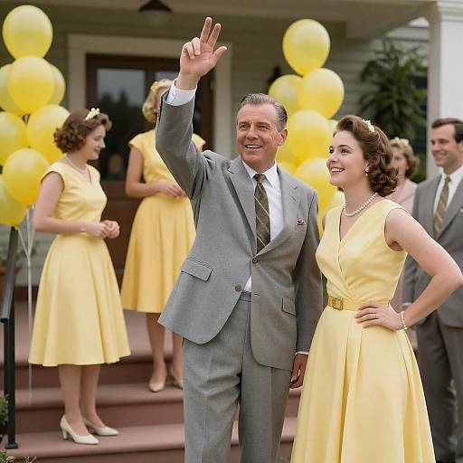 Cheerful 1950s Party Celebration Scene