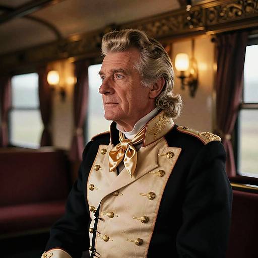 Candlelit Pompadour Gentleman in Vintage Carriage