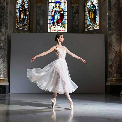 Graceful Ballerina on Couture Runway