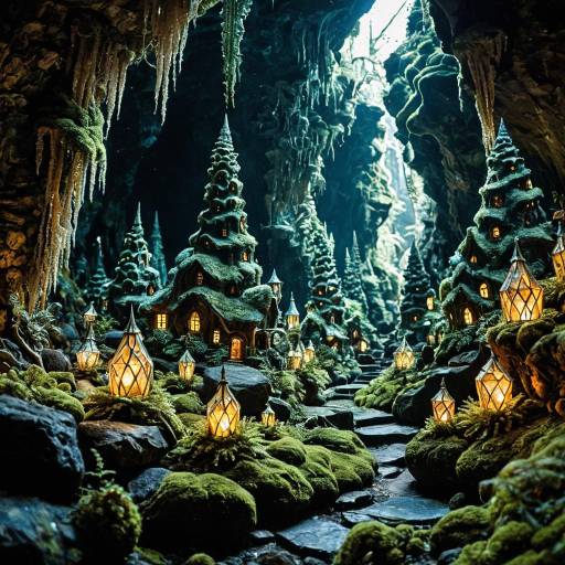 Enchanted Miniature Rock Village in Crystal Cave
