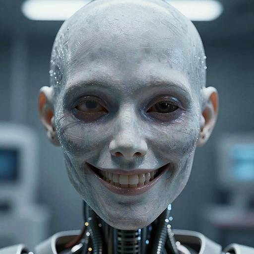 Psychopathic Android Smile Close-Up