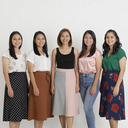 Five Fashionable Women in Casual Poses