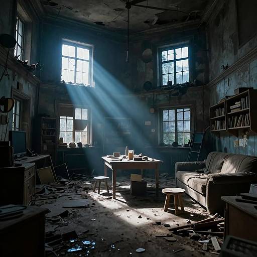 Dramatic Decayed Indoor Scene