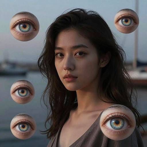 Photorealistic Naïve Art Harbor Scene