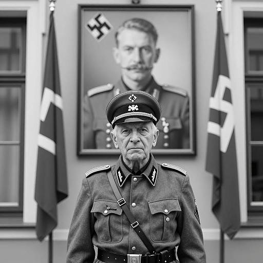 Nostalgic Black and White War Portrait