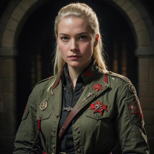 Determined Young Woman with Medieval Sword