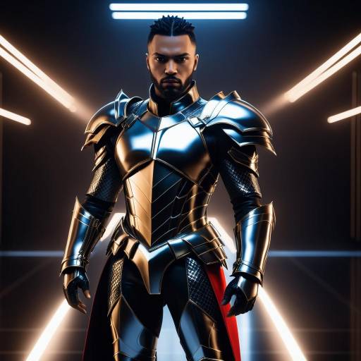 Futuristic Superhero in Dior-Inspired Armor