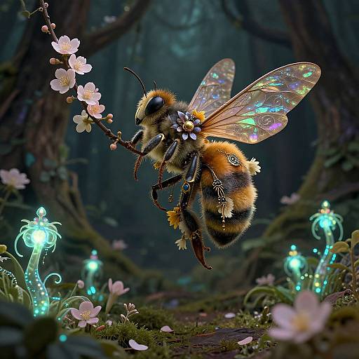 Mystical Humanoid Bee Forest Guardian