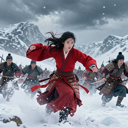 Mulan Leading Avalanche Battle Charge