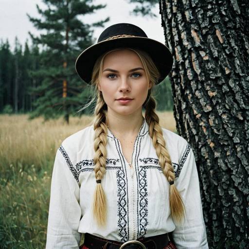 Young Woman in Traditional Finnish Outfit