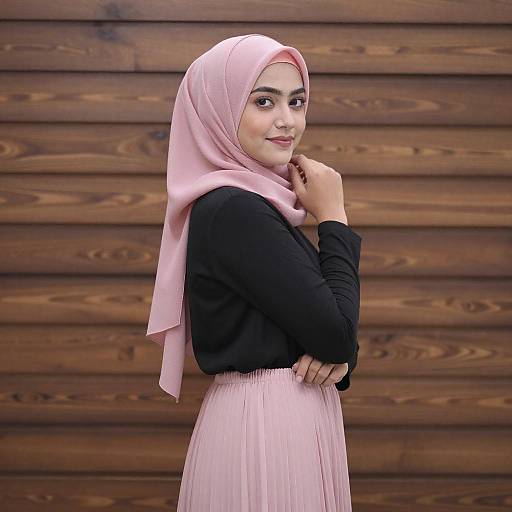 Young Woman in Pink Hijab Portrait