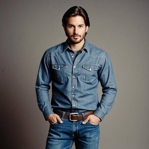 Realistic Portrait of a Denim-Clad Man