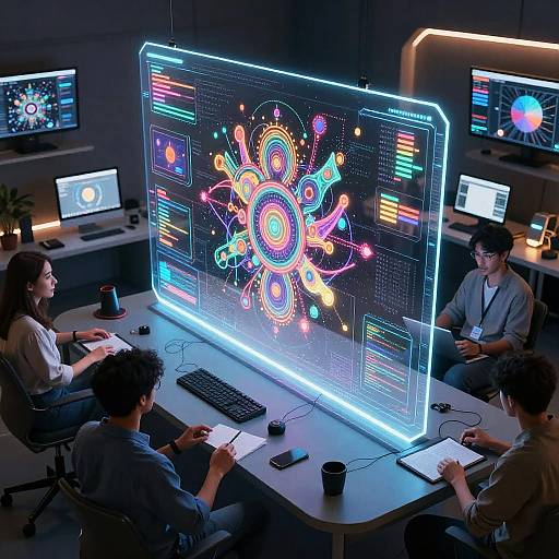 Futuristic AI Collaborative Art Studio