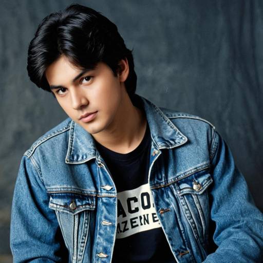 Young man in denim jacket cosplay