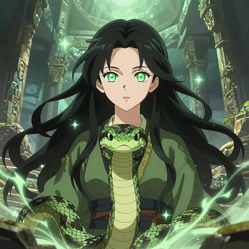 Mystical Snake Anime Sorceress