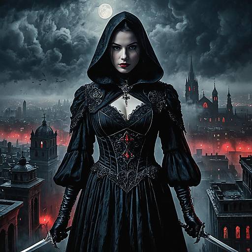 Midnight Assassin in Gothic Elegance