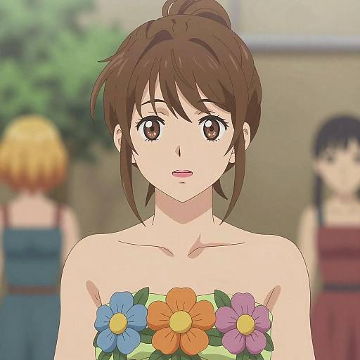 Anime Girl with Multicolored Hair