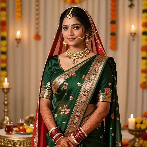 Realistic Portrait of Indian Bride