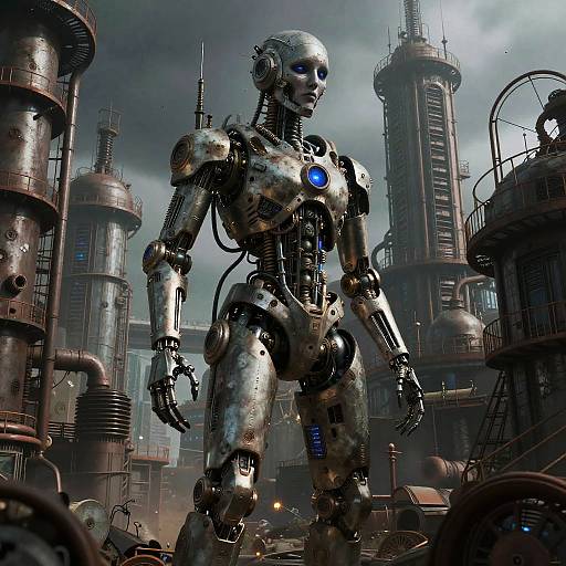 Industrial Age Cyberpunk Cityscape