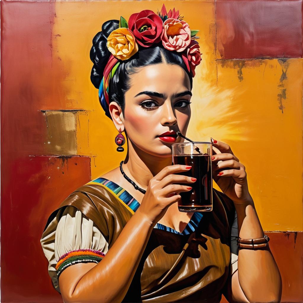 Frida Kahlo Enjoying Cola: A Modern Twist