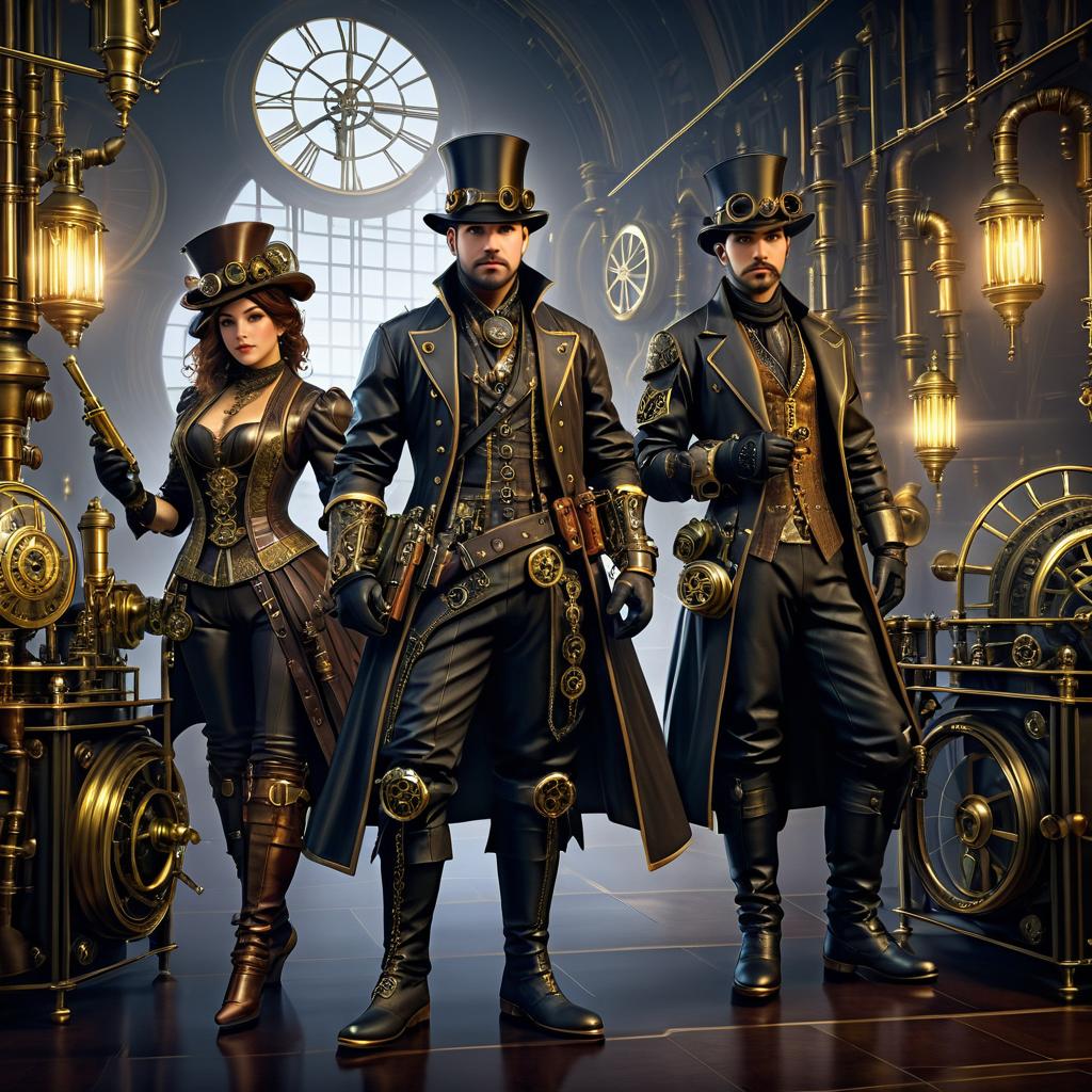 Cinematic Steampunk Characters Concept Art