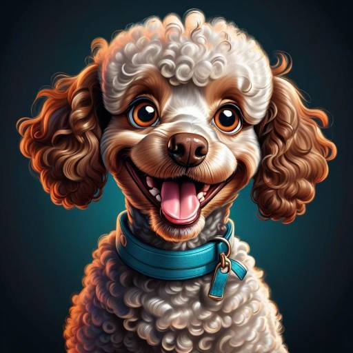 Joyful Cartoon Poodle Illustration