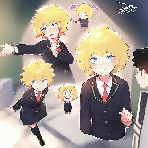 Illustration of Hanazawa teruki, mob psycho 100 in the style of Ejami