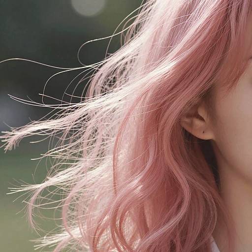 Pink Curly Hair in Sunlight