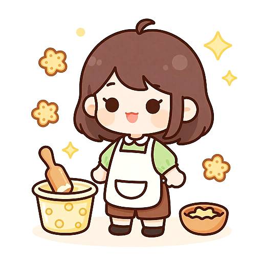 Chibi Mother Baking Cookies