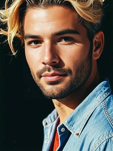 Close-Up of Man in Summer Casual