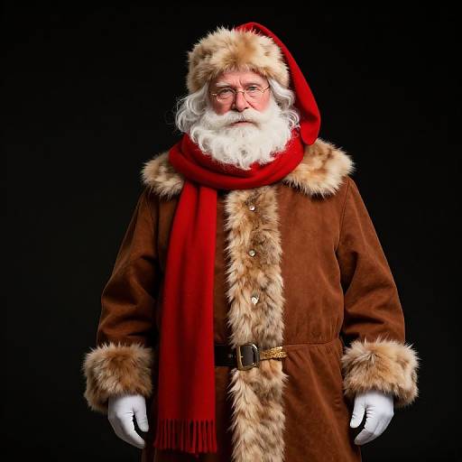 Santa Claus in Brown Coat