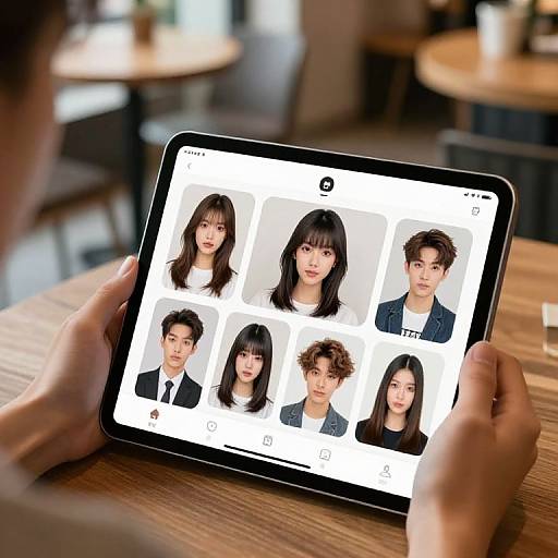 Virtual Haircut Try-On in Cafe