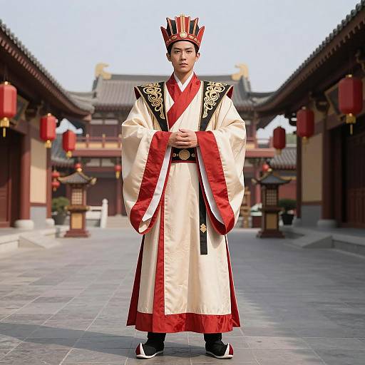 Man in Traditional Chinese Hero Costume