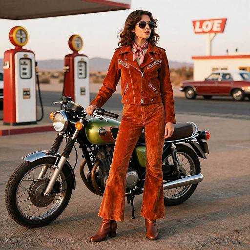 70s Retro Motorcyclist Road Trip Outfit