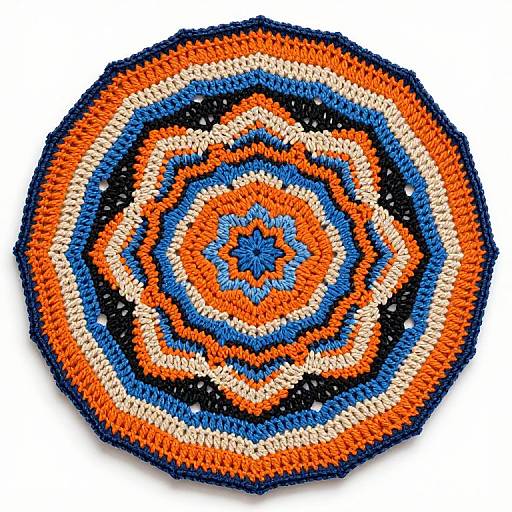 Vibrant Circular Mandala Crochet Art