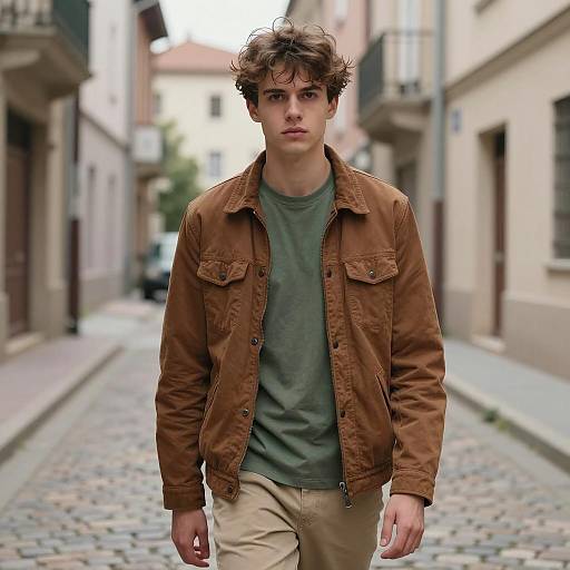 Young Man Standing in Urban Alleyway