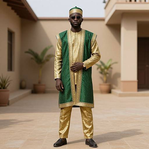 Lobola Outfit in Courtyard