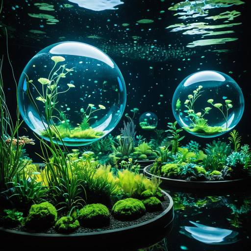 Floating Bubble Habitats with Glowing Aquatic Plants Floating Bubble Habitats with Glowing Aquatic Plants