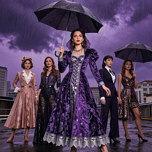 Dynamic Purple Rain Costume Ensemble